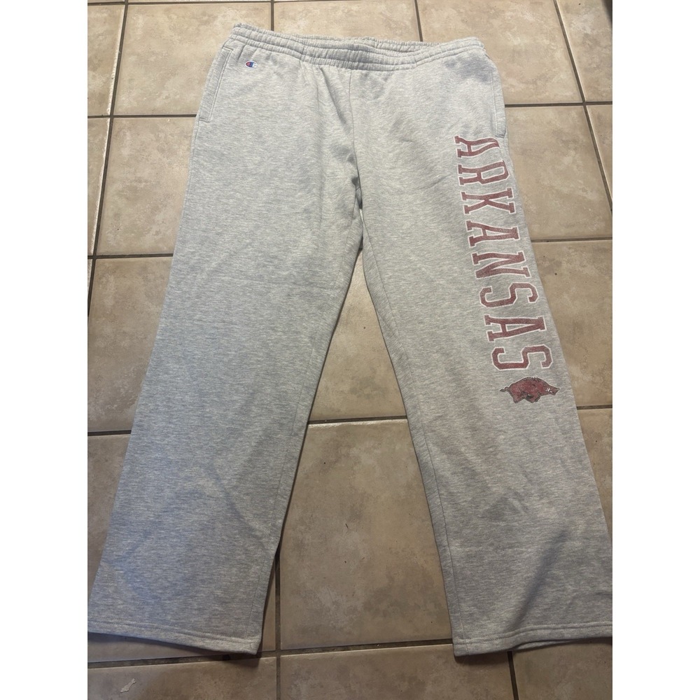 NWOT Champion Men's Fleece  Athletic Joggers Arkansas Razorbacks 2XL Soft Pocket